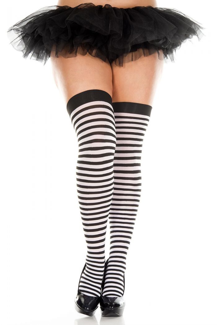 Music Legs Plus-size-striped-thigh-hi  Plus Size Hosiery 2018 | Pantyhose Library